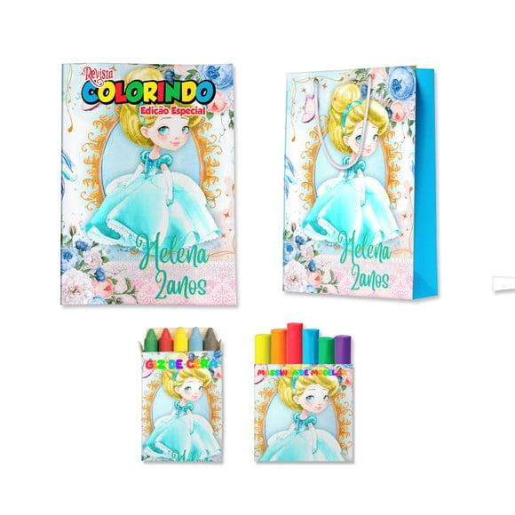 Kit Colorir com Massinha e Sacola Cinderela Cute Baby