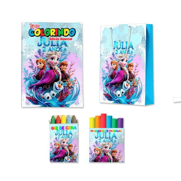 Kit Colorir com Massinha e Sacola Frozen
