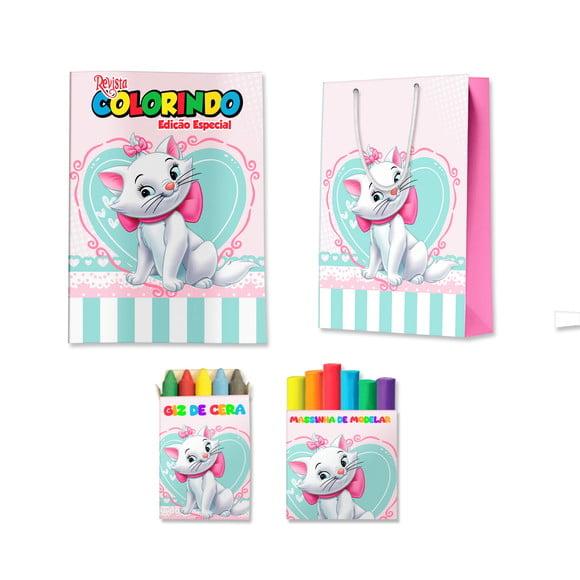 Kit Colorir com Massinha e Sacola Gatinha Marie