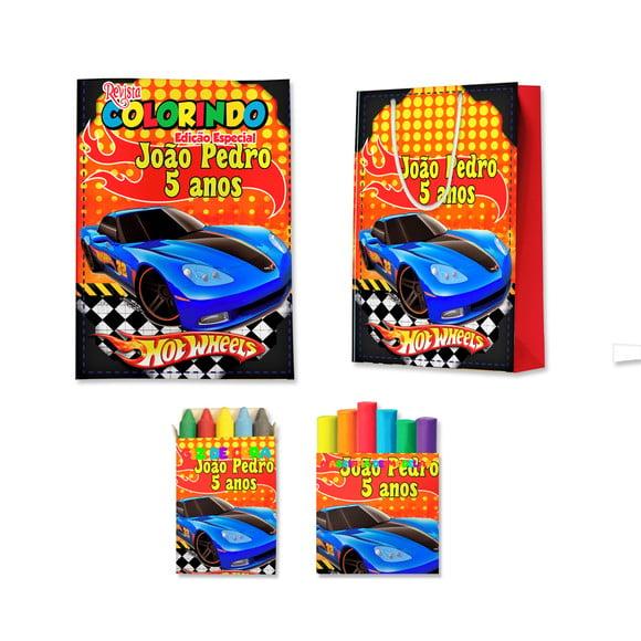 Kit Colorir com Massinha e Sacola Hot Wheels