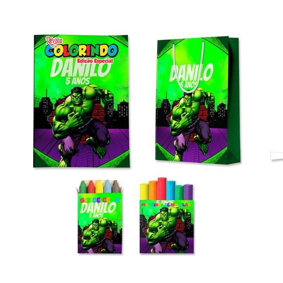 Kit Colorir com Massinha e Sacola Hulk