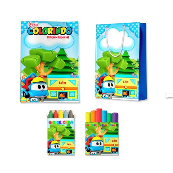 Kit Colorir com Massinha e Sacola Leo o Caminhão