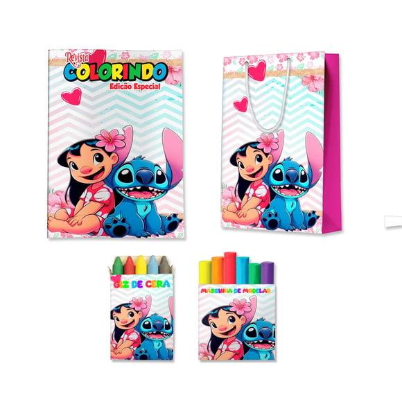 Kit Colorir com Massinha e Sacola Lilo e Stitch