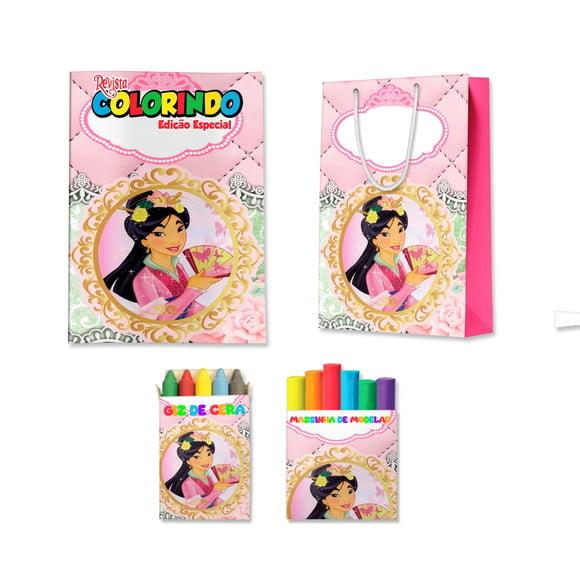 Kit Colorir com Massinha e Sacola Mulan