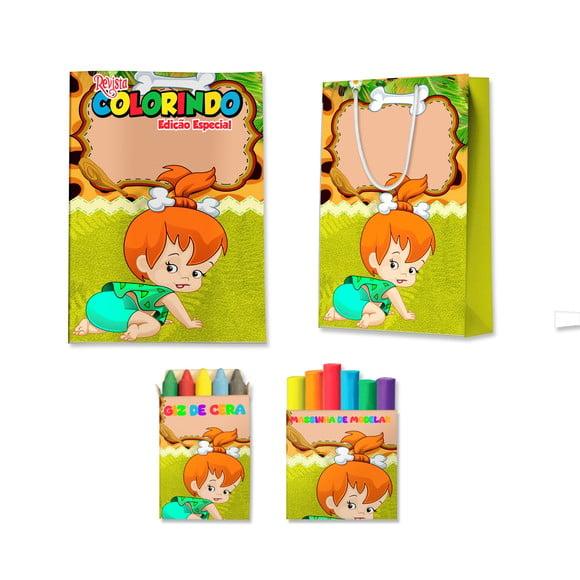 Kit Colorir com Massinha e Sacola Pedrita Flintstone