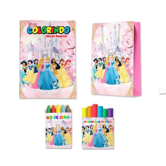 Kit Colorir com Massinha e Sacola Princesas