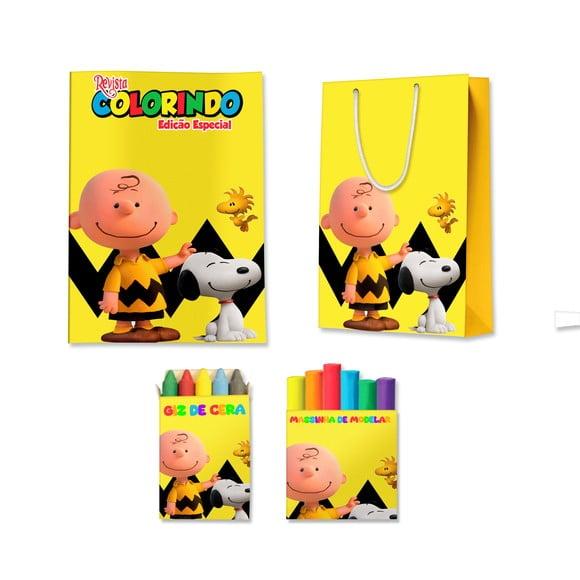 Kit Colorir com Massinha e Sacola Snoopy