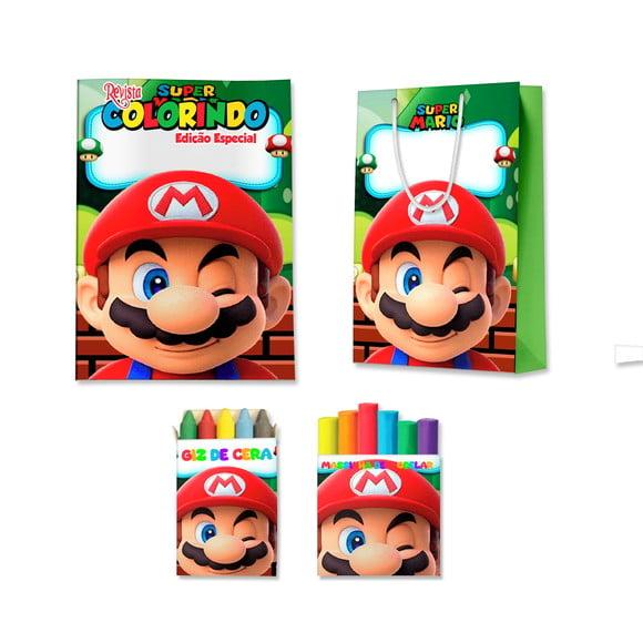 Kit Colorir com Massinha e Sacola Super Mario