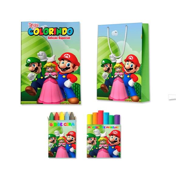 Kit Colorir com Massinha e Sacola Super Mario