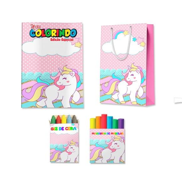 Kit Colorir com Massinha e Sacola Unicórnio