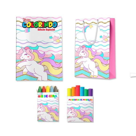 Kit Colorir com Massinha e Sacola Unicórnio