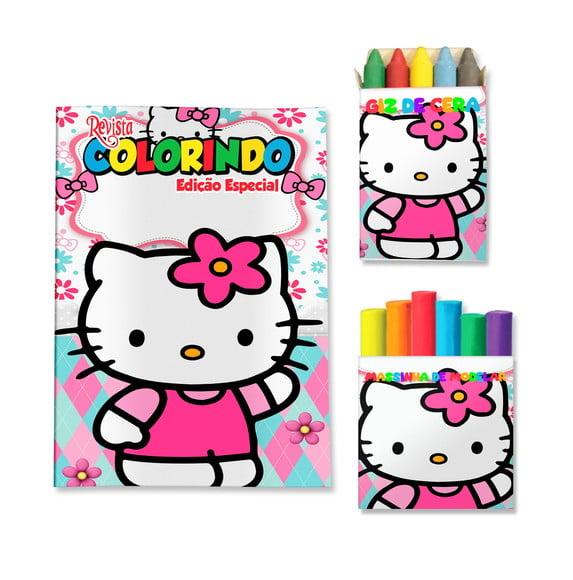 Kit Colorir com Massinha Hello Kitty