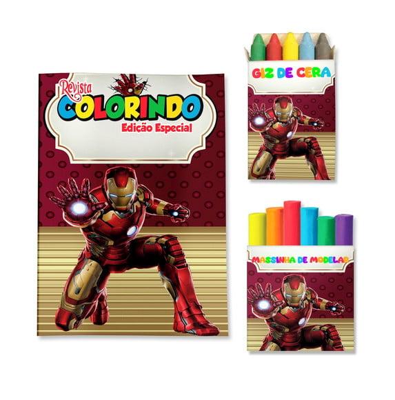 Kit Colorir com Massinha Homem de Ferro
