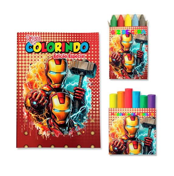 Kit Colorir com Massinha Homem de Ferro