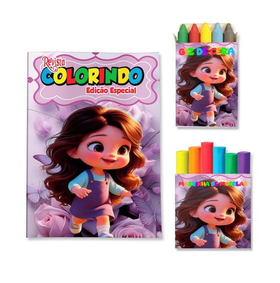 Kit Colorir com Massinha Jardim de Borboletas Lilás