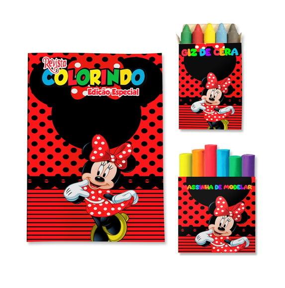 Kit Colorir com Massinha Minnie Vermelha