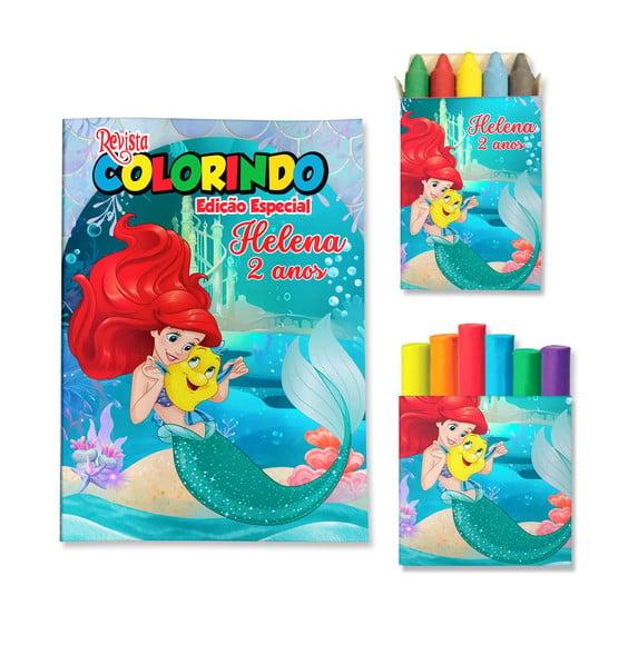 Kit Colorir com Massinha Pequena Sereia Ariel