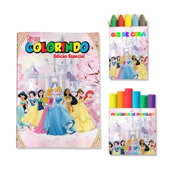 Kit Colorir com Massinha Princesas Disney