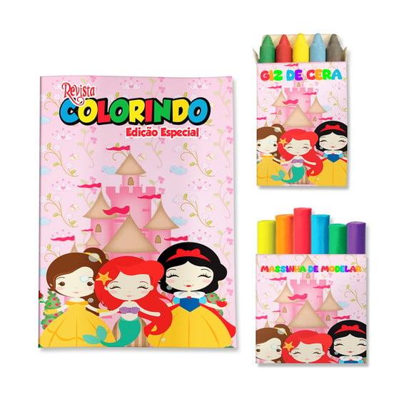 Kit Colorir com Massinha Princesas Disney
