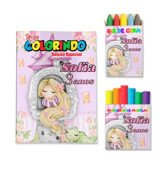 Kit Colorir com Massinha Rapunzel Enrolados