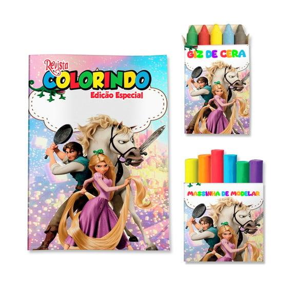 Kit Colorir com Massinha Rapunzel Enrolados