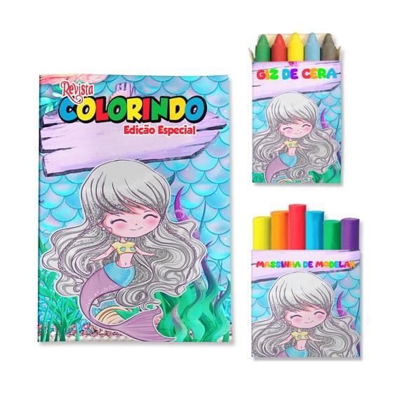 Kit Colorir com Massinha Sereia