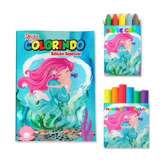 Kit Colorir com Massinha Sereia