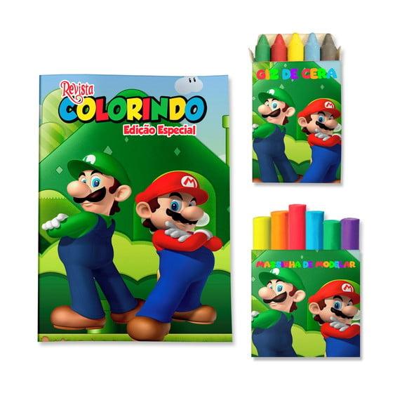 Kit Colorir com Massinha Super Mario