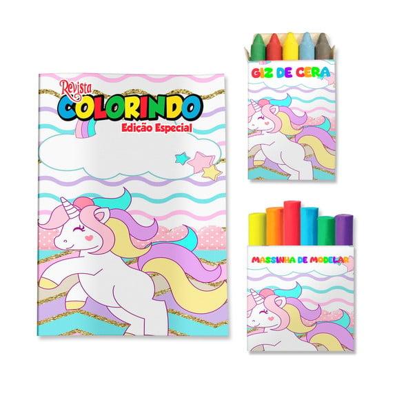 Kit Colorir com Massinha Unicórnio