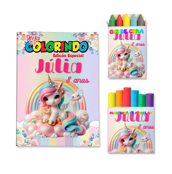 Kit Colorir com Massinha Unicórnio