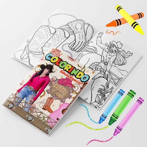 Kit Colorir Revistinha para Colorir Ana Castela G 15x21+giz