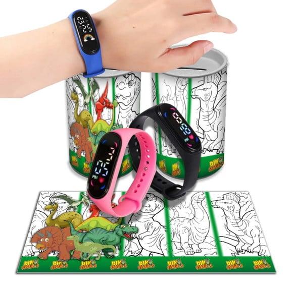 Kit Lembrancinha Dino Baby Relógio + Cofrinho Personalizado