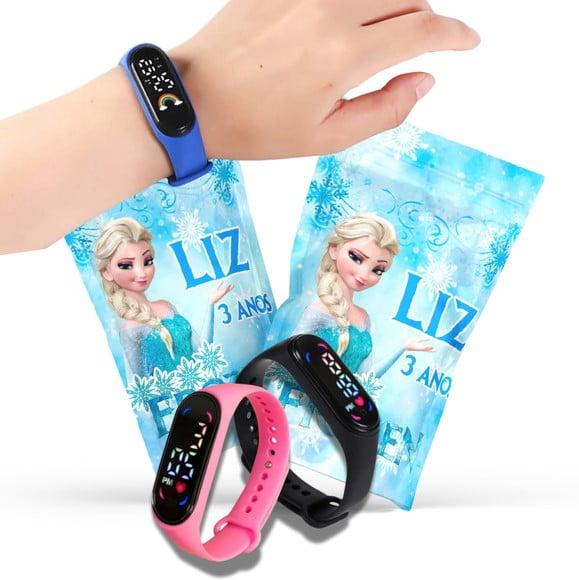 Lembrancinha Frozen com Relógio no Saquinho Metalizado