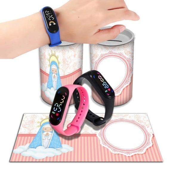 Lembrancinha Nossa Senhora Relógio Digital no Cofrinho