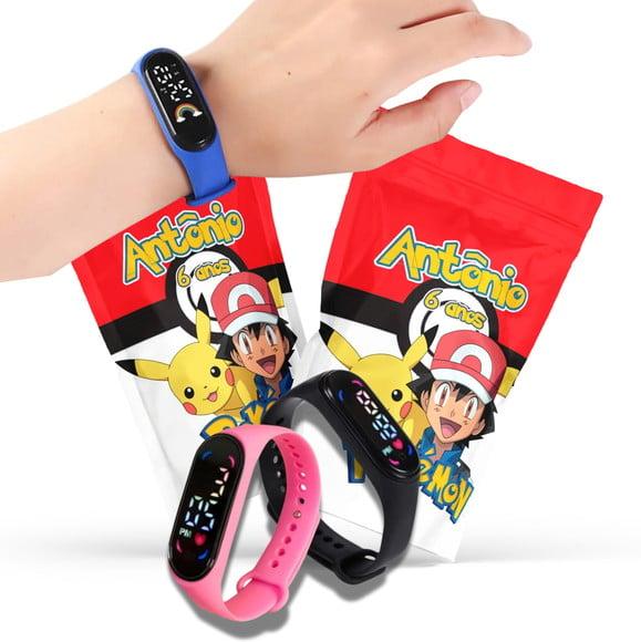 Lembrancinha Pokemon com Relógio no Saquinho Metalizado