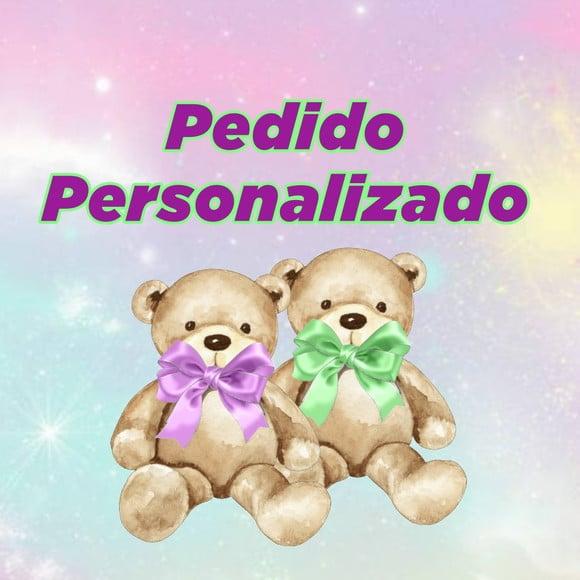 Personalizado Chá Revelação Ursinho Lilás e Verde