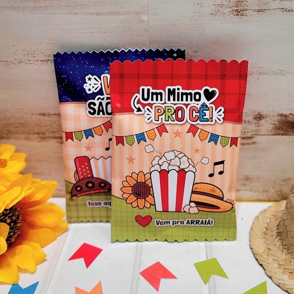 Pipoca Personalizada Festa Junina Arraiá Mimo Cliente Brinde