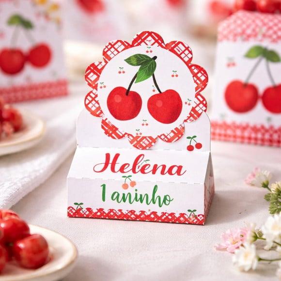 Porta Bis Duplo Cerejinha Lembrancinha Personalizada