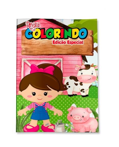 Revistinha para Colorir Fazendinha Menina 14x10 cm