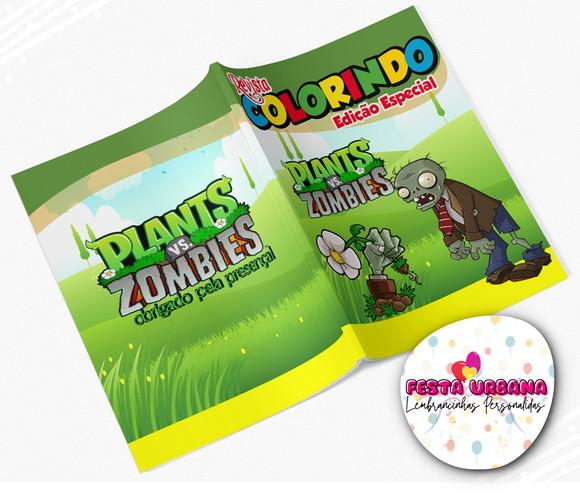 Revistinha para Colorir Plants Vs Zombies 14x10