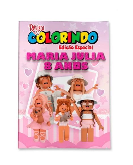 Revistinha para Colorir Roblox Rosa Menina 14x10