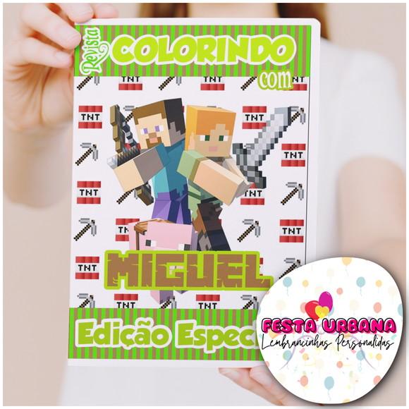 Revistinhas Para Colorir Minecraft Tam G 15x21 Cm