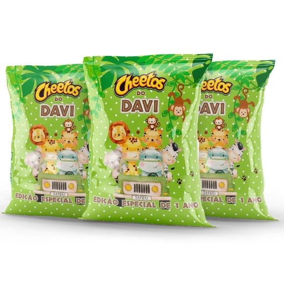 Salgadinho Cheetos Personalizado Safari Aquarelado