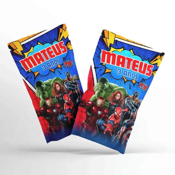 Saquinho Metalizado Vingadores | G 12 x 20 cm