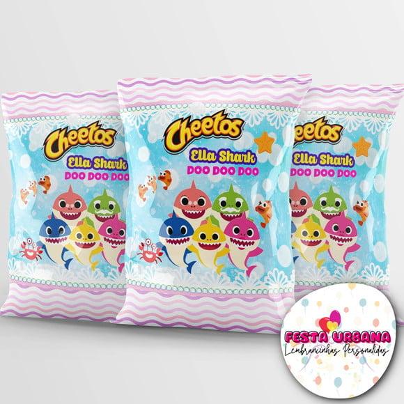 Saquinho Personalizado Baby Shark Rosa com Azul