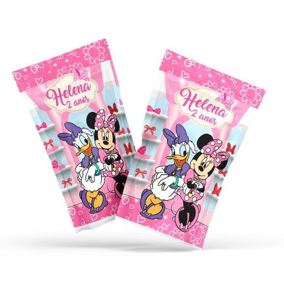 Saquinho Zip Lock Minnie e Margarida | G 12 X20 cm