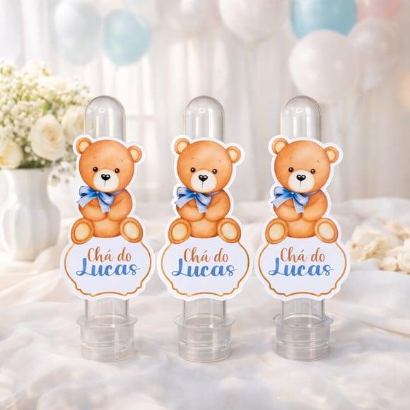 Tubete Personalizado Chá de Bebê Ursinho Azul