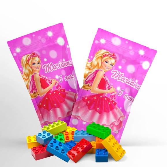 Saquinho Metalizado Ziplock Blocos de Montar Barbie no Zip Lock P