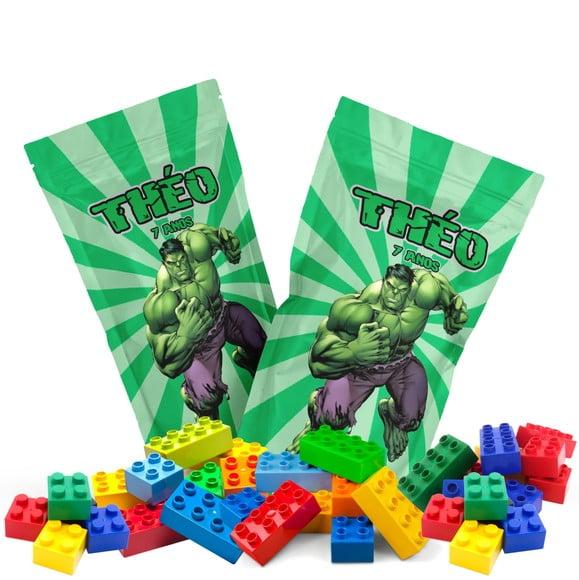 Saquinho Metalizado Ziplock Blocos de Montar Hulk no Zip Lock Per