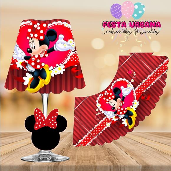 Cúpula para Abajur na Taça Minnie Vermelha | Lembrancinha Festa